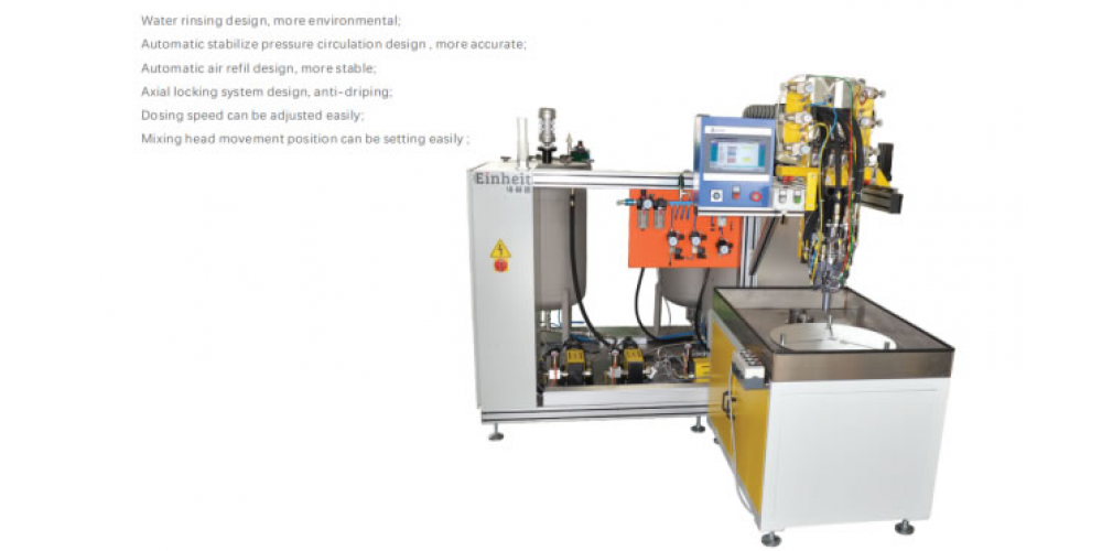  Water rinsing desig n,more environmental; Automatic stabilize pressure circulation design, more accurate; Automatic air refil design,more stable Axial locking system design, anti-driping: Dosing speed can be adjusted easily