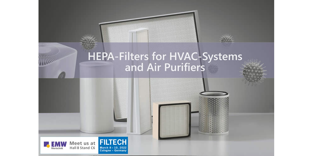 EMW presents HEPA-Filters for HVAC-Systems and Air Purifiers 