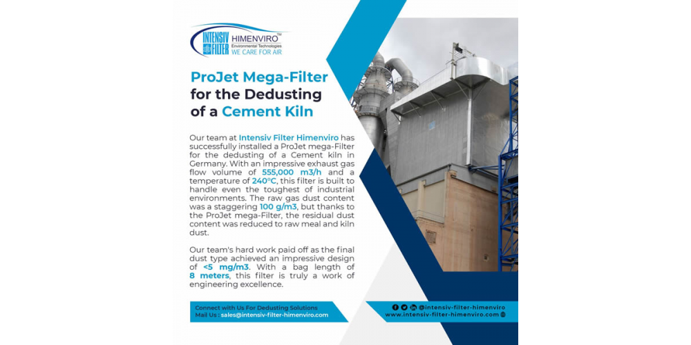ProJet mega-Filter for the dedusting of a cement kiln in Germany