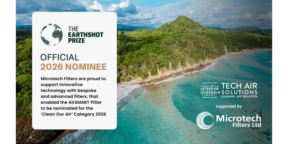 Microtech Filters are proud to support innovative technology with bespoke and advanced filters, that enabled the AirSMART Pillar to be nominated for the 'Clean Our Air' Category 2026